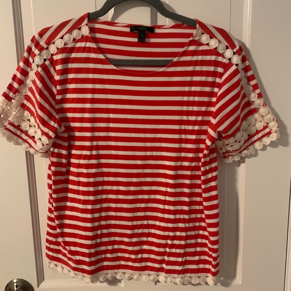 J. Crew striped top with white detailing